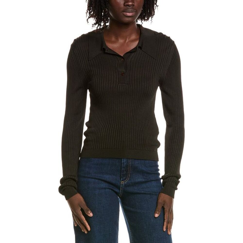 Officine Générale Womens Officine Generale Ribbed Top, Brown